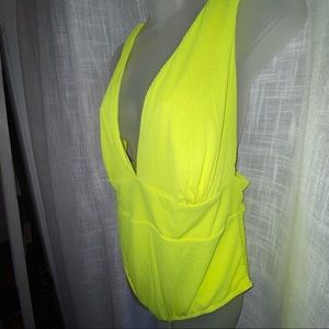 Fluorescent/neon yellow one piece XXL